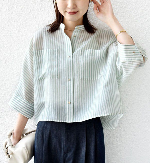 SHIPS for women「〈手洗い可能〉シルク混 シアー 羽織 シャツ」|シャツ・ブラウス|