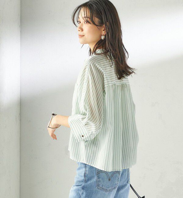 SHIPS for women「〈手洗い可能〉シルク混 シアー 羽織 シャツ」|シャツ・ブラウス|