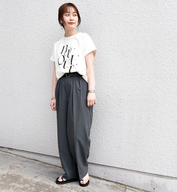 SHIPS for women「【WEB限定】〈手洗い可能〉バリエーション ロゴ 刺繍 プリントTEE」|Tシャツ・カットソー|