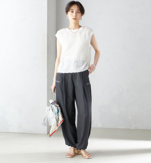 SHIPS for women「〈手洗い可能〉シアー フリンジ フレンチ スリーブ プルオーバー ◇」|Tシャツ・カットソー|