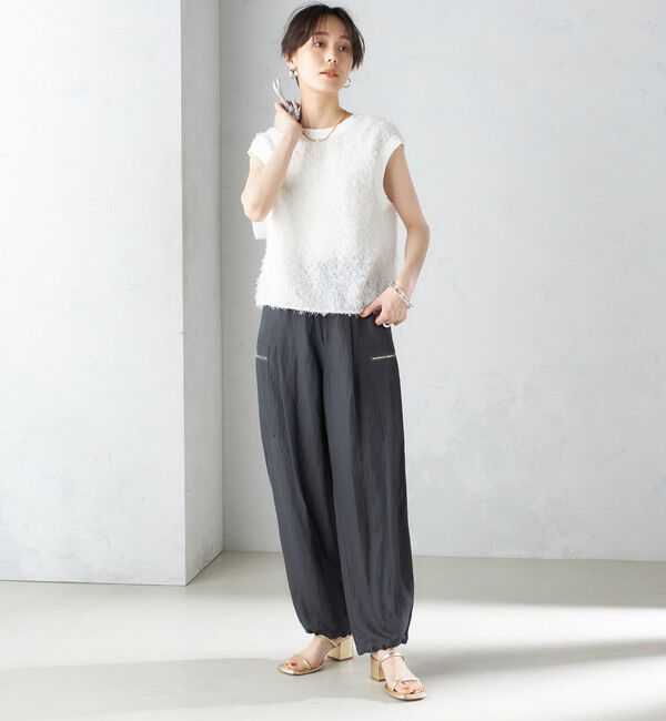 SHIPS for women「〈手洗い可能〉シアー フリンジ フレンチ スリーブ プルオーバー ◇」|Tシャツ・カットソー|