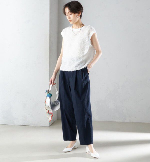 SHIPS for women「〈手洗い可能〉シアー フリンジ フレンチ スリーブ プルオーバー ◇」|Tシャツ・カットソー|