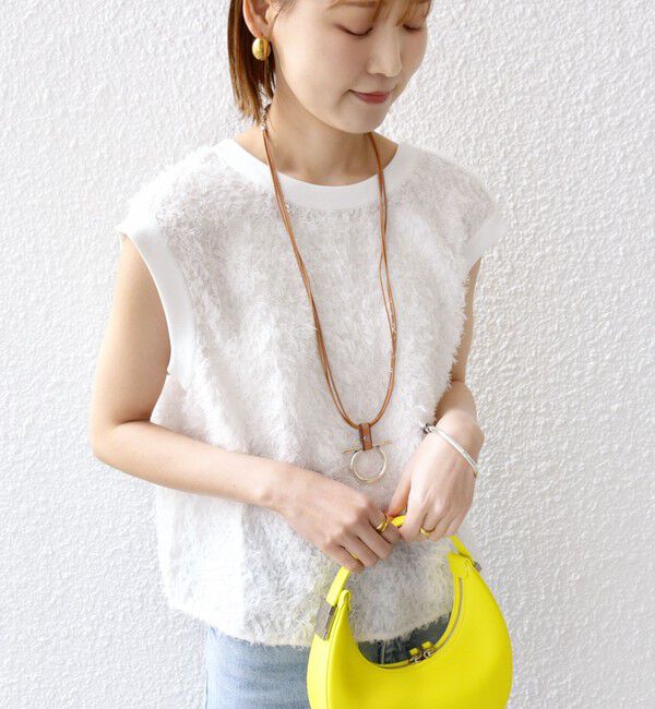 SHIPS for women「〈手洗い可能〉シアー フリンジ フレンチ スリーブ プルオーバー ◇」|Tシャツ・カットソー|