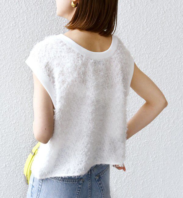 SHIPS for women「〈手洗い可能〉シアー フリンジ フレンチ スリーブ プルオーバー ◇」|Tシャツ・カットソー|