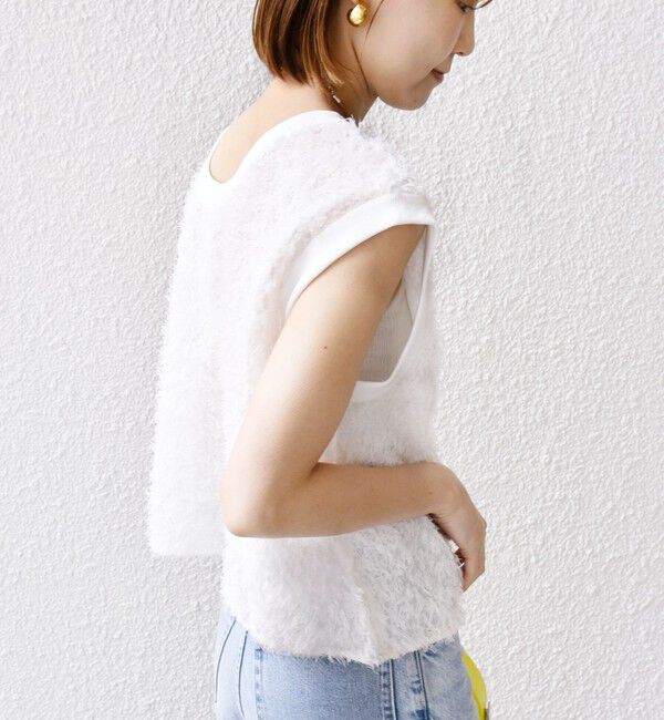 SHIPS for women「〈手洗い可能〉シアー フリンジ フレンチ スリーブ プルオーバー ◇」|Tシャツ・カットソー|