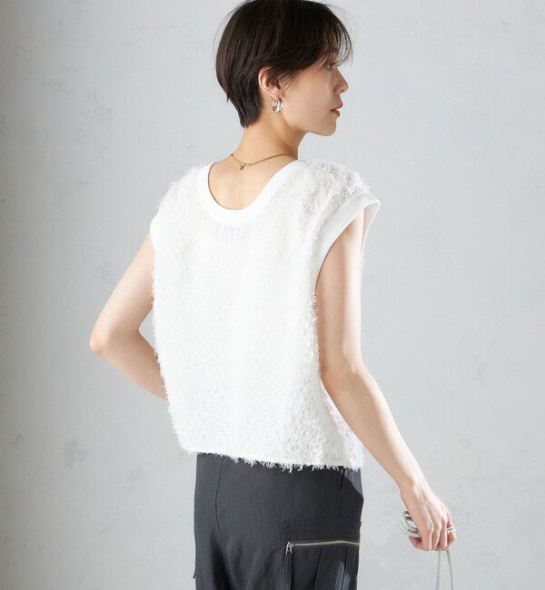 SHIPS for women「〈手洗い可能〉シアー フリンジ フレンチ スリーブ プルオーバー ◇」|Tシャツ・カットソー|