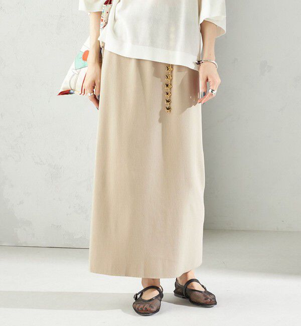 SHIPS for women「〈UVカット / 手洗い可能〉リブ ジャージー 2WAY ストレッチ スカート」|スカート|