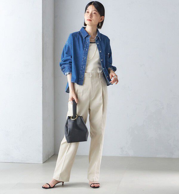 SHIPS for women「〈洗濯機可能〉ショート丈 デニム シャツ」|シャツ・ブラウス|