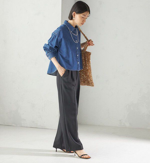 SHIPS for women「〈洗濯機可能〉ショート丈 デニム シャツ」|シャツ・ブラウス|