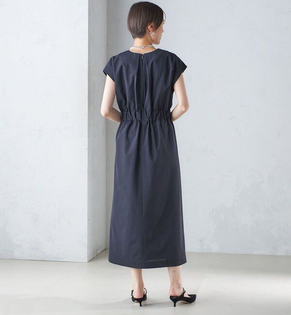 SHIPS for women「〈手洗い可能〉梳毛調 深V ノースリーブ ワンピース」|ワンピース|