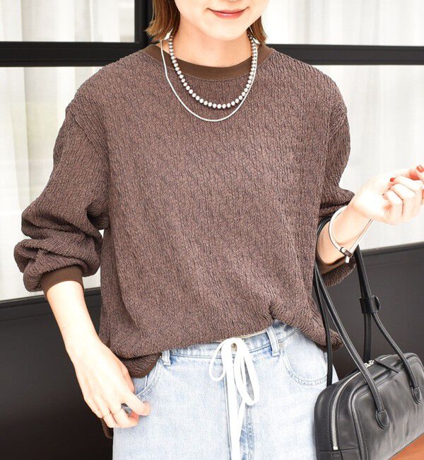 SHIPS for women「【WEB限定】〈手洗い可能〉ランダムブルーゼ ロングスリーブ プルオーバー」|プルオーバー|