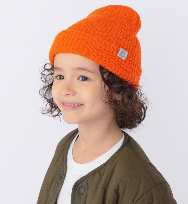 SHIPS KIDS「SUBLIME:リブ ニット ワッチキャップ」|ニット帽|オレンジ