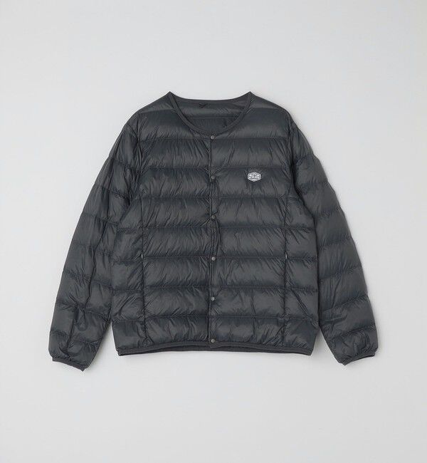 SHIPS「【WEB限定/SHIPS別注】TAION: ロゴワッペン ナイロン クルーネック インナーダウン カーディガン」|ダウン|