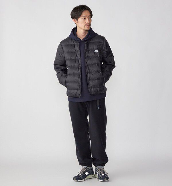 SHIPS「【WEB限定/SHIPS別注】TAION: ロゴワッペン ナイロン クルーネック インナーダウン カーディガン」|ダウン|