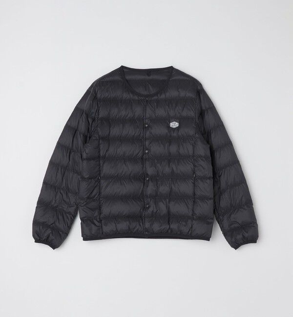 SHIPS「【WEB限定/SHIPS別注】TAION: ロゴワッペン ナイロン クルーネック インナーダウン カーディガン」|ダウン|