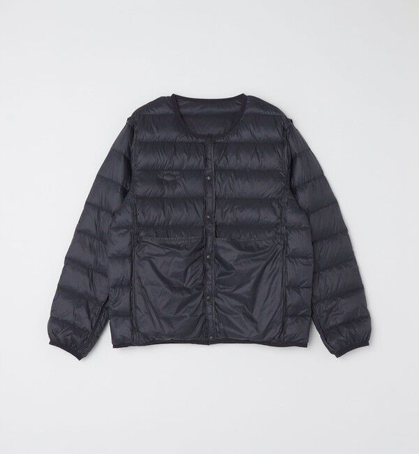 SHIPS「【WEB限定/SHIPS別注】TAION: ロゴワッペン ナイロン クルーネック インナーダウン カーディガン」|ダウン|