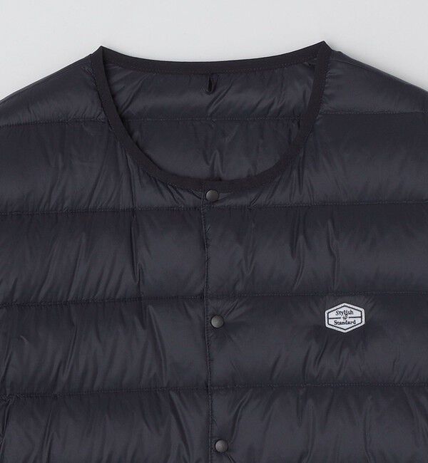 SHIPS「【WEB限定/SHIPS別注】TAION: ロゴワッペン ナイロン クルーネック インナーダウン カーディガン」|ダウン|