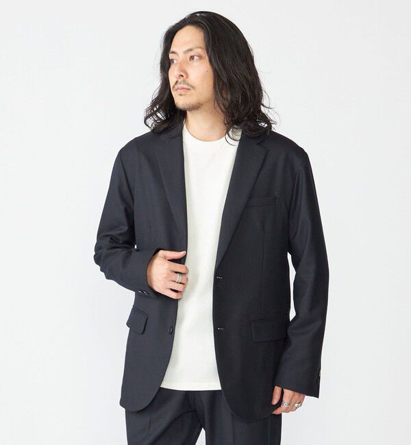 SHIPS「SHIPS: ＜セットアップ対応> SOLOTEX(R) ウール サキソニー 2B ジャケット」|テーラードジャケット|ネイビー