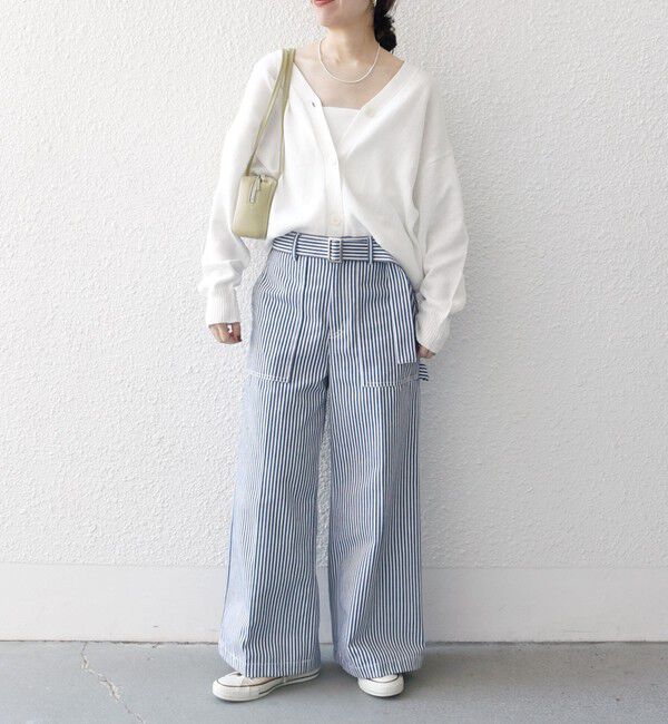 SHIPS any「SHIPS any:〈手洗い可能〉バルキー シアー Vネック ニット カーディガン」|カーディガン|