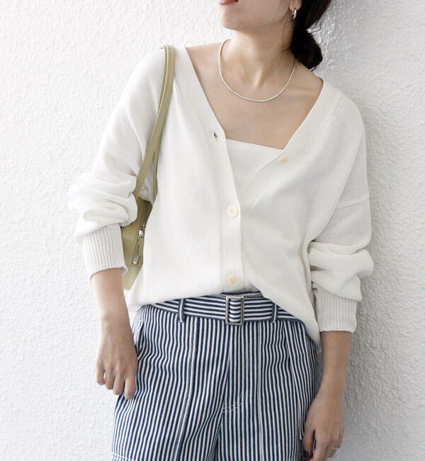 SHIPS any「SHIPS any:〈手洗い可能〉バルキー シアー Vネック ニット カーディガン」|カーディガン|