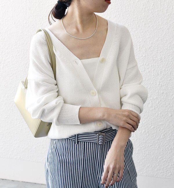 SHIPS any「SHIPS any:〈手洗い可能〉バルキー シアー Vネック ニット カーディガン」|カーディガン|