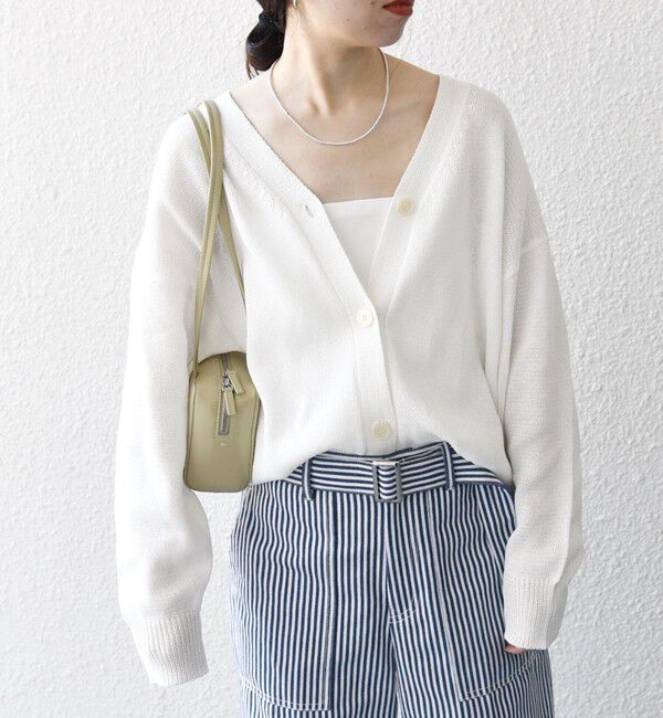 SHIPS any「SHIPS any:〈手洗い可能〉バルキー シアー Vネック ニット カーディガン」|カーディガン|