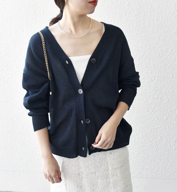 SHIPS any「SHIPS any:〈手洗い可能〉バルキー シアー Vネック ニット カーディガン」|カーディガン|