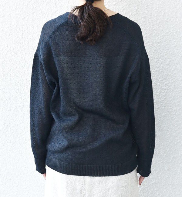 SHIPS any「SHIPS any:〈手洗い可能〉バルキー シアー Vネック ニット カーディガン」|カーディガン|