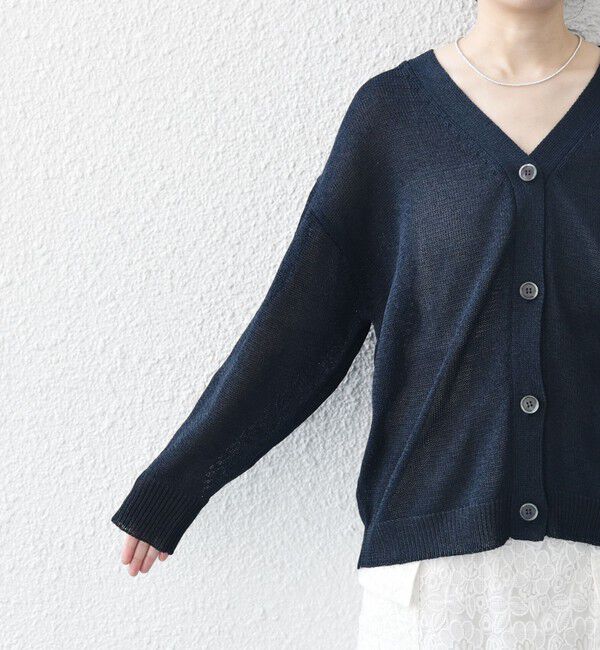 SHIPS any「SHIPS any:〈手洗い可能〉バルキー シアー Vネック ニット カーディガン」|カーディガン|