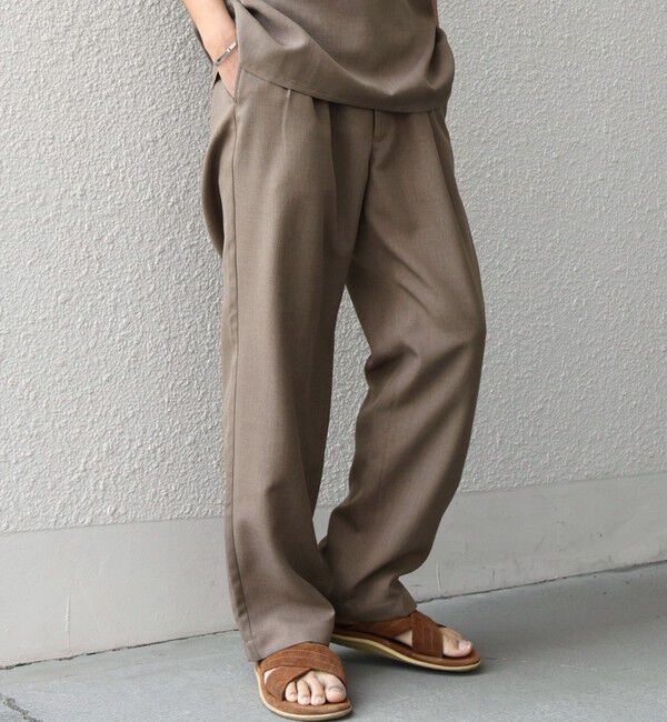 SHIPS any「SHIPS any:〈洗濯機可能〉リネンライク セミワイド パンツ(セットアップ対応) 25SS◇」|チノ|ブラウン