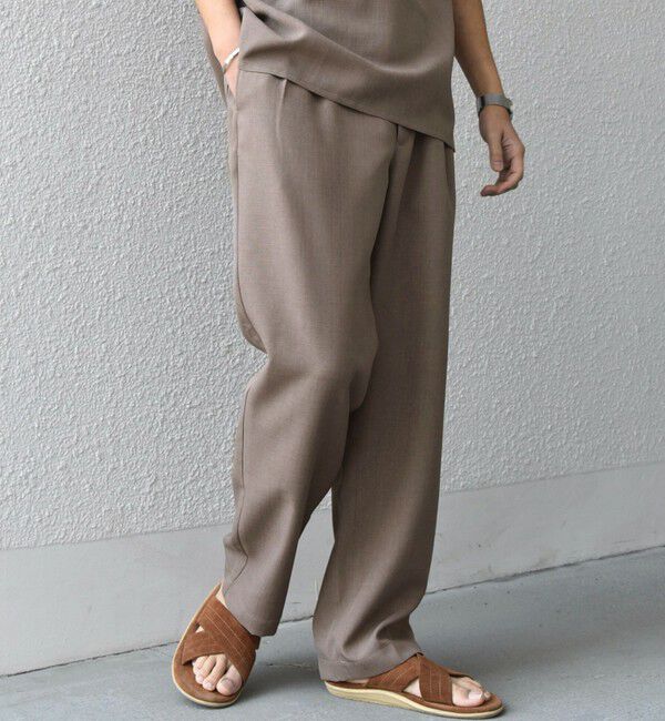 SHIPS any「SHIPS any:〈洗濯機可能〉リネンライク セミワイド パンツ(セットアップ対応) 25SS◇」|チノ|