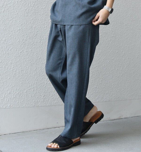 SHIPS any「SHIPS any:〈洗濯機可能〉リネンライク セミワイド パンツ(セットアップ対応) 25SS◇」|チノ|ブルー