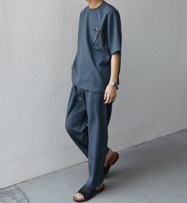 SHIPS any「SHIPS any:〈洗濯機可能〉リネンライク セミワイド パンツ(セットアップ対応) 25SS◇」|チノ|
