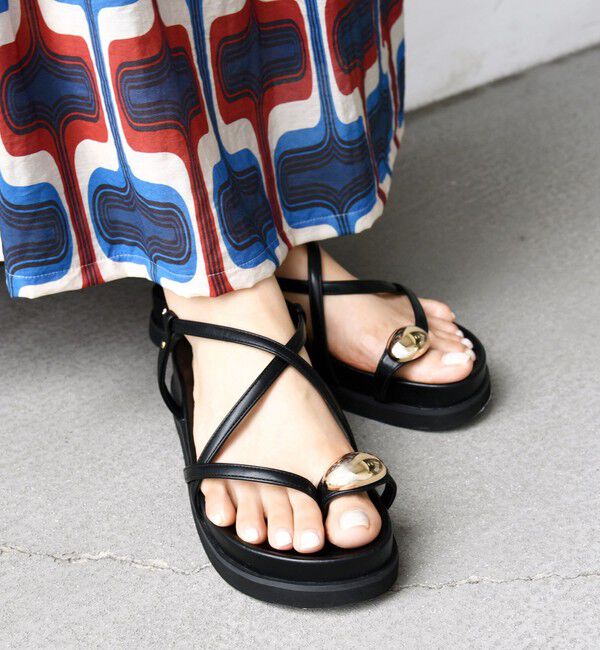 SHIPS for women「リング サンダル プラット フォーム」|サンダル|ブラック