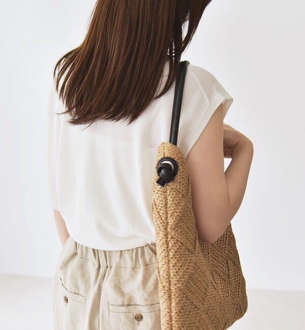 quaranciel「quaranciel:〈接触冷感/手洗い可能〉フレンチスリーブ ベーシック シアー ニット プルオーバー」|ニット・セーター|