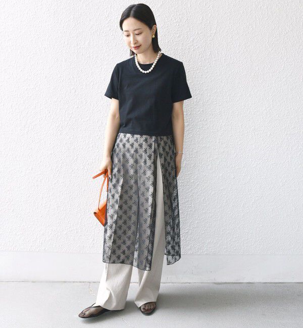 SHIPS for women「【WEB限定】ラッセル レース ドッキング TEE」|Tシャツ・カットソー|