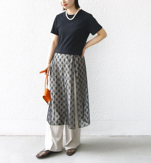 SHIPS for women「【WEB限定】ラッセル レース ドッキング TEE」|Tシャツ・カットソー|