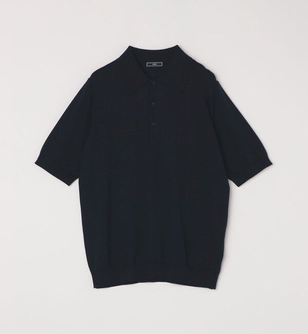 SHIPS「SHIPS: シー アイランド コットン ショートスリーブ ニット ポロシャツ」|ニット・セーター|ネイビー