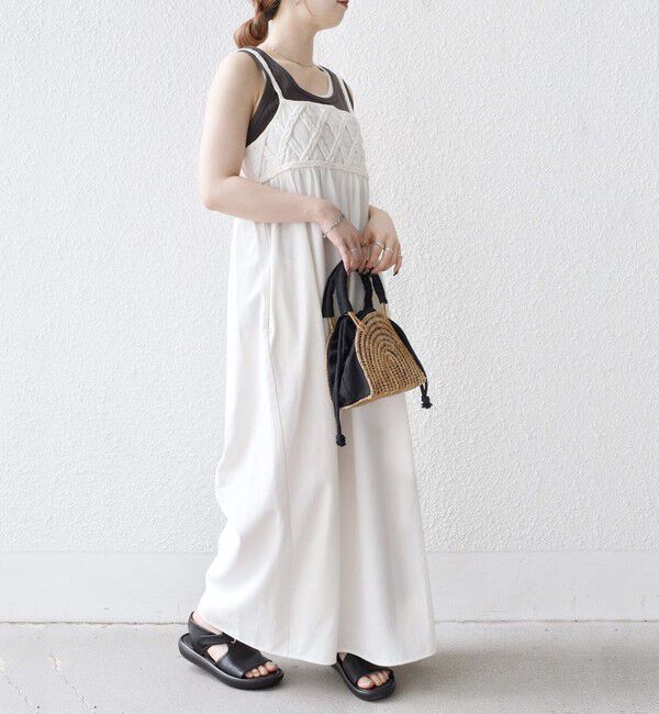 SHIPS any「bon_meur:〈手洗い可能〉ロープ編み コットン ワイド ギャザー サロペット」|オールインワン|