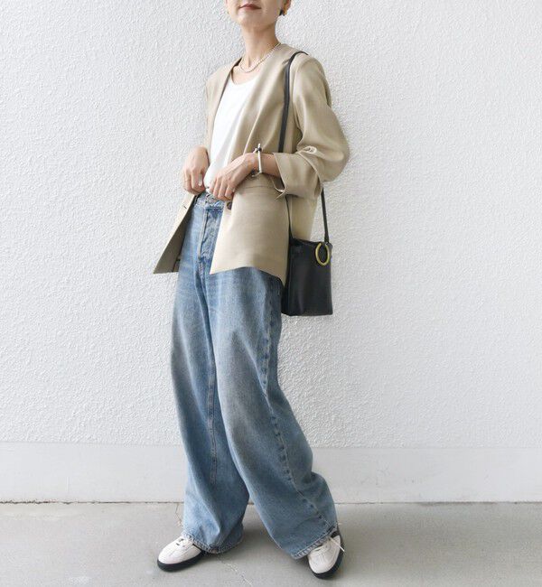 SHIPS for women「〈手洗い可能〉TUMUGITO(R) シャーク ツイード カラーレス ジャケット」|ノーカラージャケット|