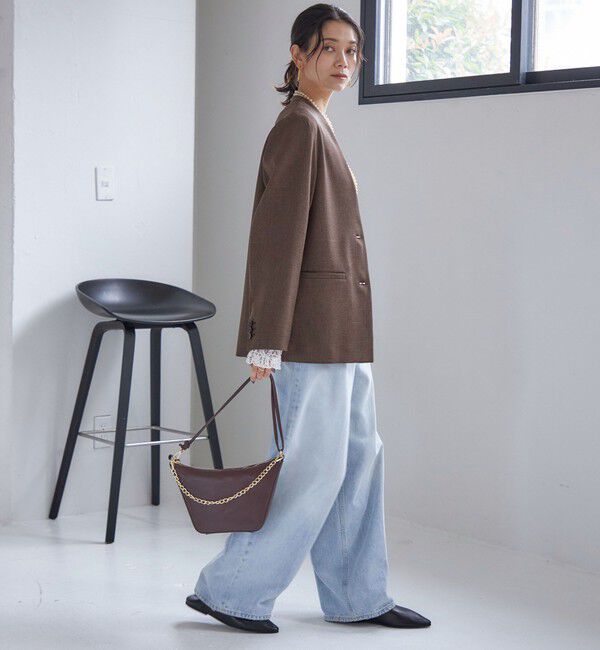 SHIPS for women「〈手洗い可能〉TUMUGITO(R) シャーク ツイード カラーレス ジャケット」|ノーカラージャケット|