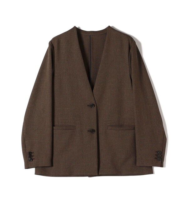 SHIPS for women「〈手洗い可能〉TUMUGITO(R) シャーク ツイード カラーレス ジャケット」|ノーカラージャケット|