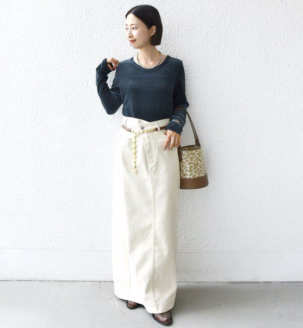 SHIPS for women「〈手洗い可能〉シアー トリコット  ポリエステル ベロア 前後2WAY ロングスリーブ」|Tシャツ・カットソー|