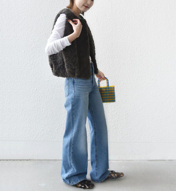 SHIPS for women「ランダム ファー ショート ジレ」|ベスト・ジレ|