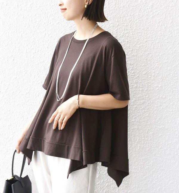 SHIPS for women「ヘムフレア ショート スリーブ プルオーバー」|Tシャツ・カットソー|