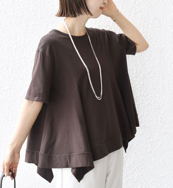 SHIPS for women「ヘムフレア ショート スリーブ プルオーバー」|Tシャツ・カットソー|