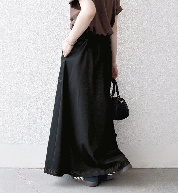 SHIPS any「SHIPS any:〈洗濯機可能〉チノ ステッチ フレア ロング スカート」|フレア|