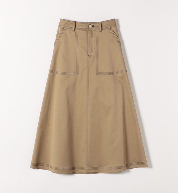 SHIPS any「SHIPS any:〈洗濯機可能〉チノ ステッチ フレア ロング スカート」|フレア|
