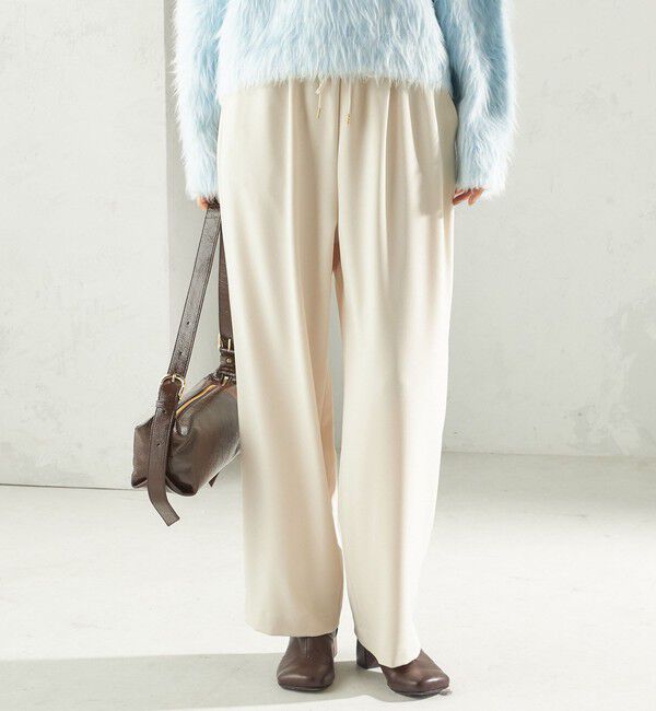 SHIPS for women「〈UVカット/防シワ加工〉梳毛調 ストレッチ ドロスト パンツ」|その他|