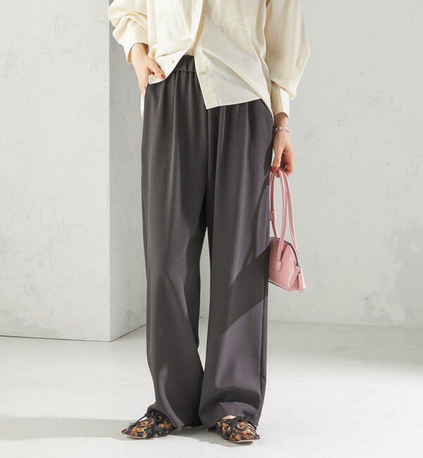 SHIPS for women「〈UVカット/防シワ加工〉梳毛調 ストレッチ ドロスト パンツ」|その他|